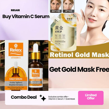 COMBO DEAL Relax Vitamin C Serum Get Gold Mask Free